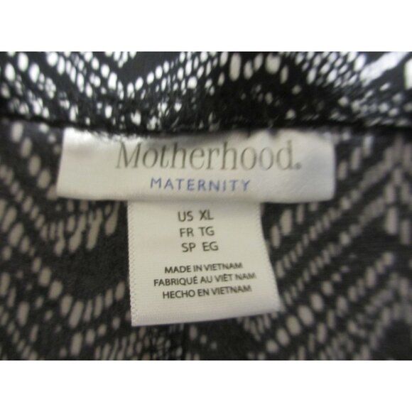Motherhood Maternity Black & White Chevron Print Elastic Waist Wide-Leg Pants XL - Picture 5 of 5